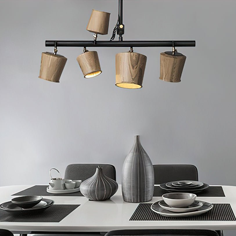 Avelira Suspension Linéaire Globe Bois Rustique - Neutralighting
