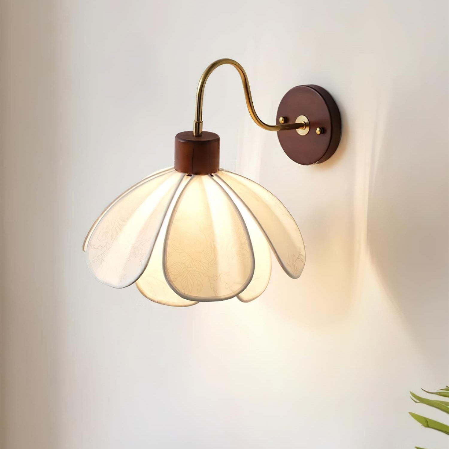 Yuki Applique Murale Florale en Bois et Tissu - Neutralighting
