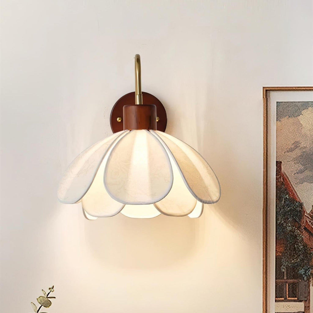 Yuki Applique Murale Florale en Bois et Tissu - Neutralighting