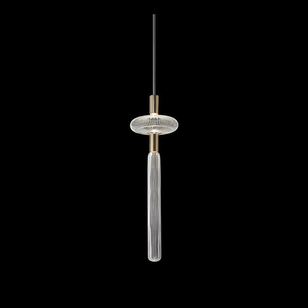 Solara Lampe à suspension en cristal cylindrique Cipher contemporaine - Neutralighting