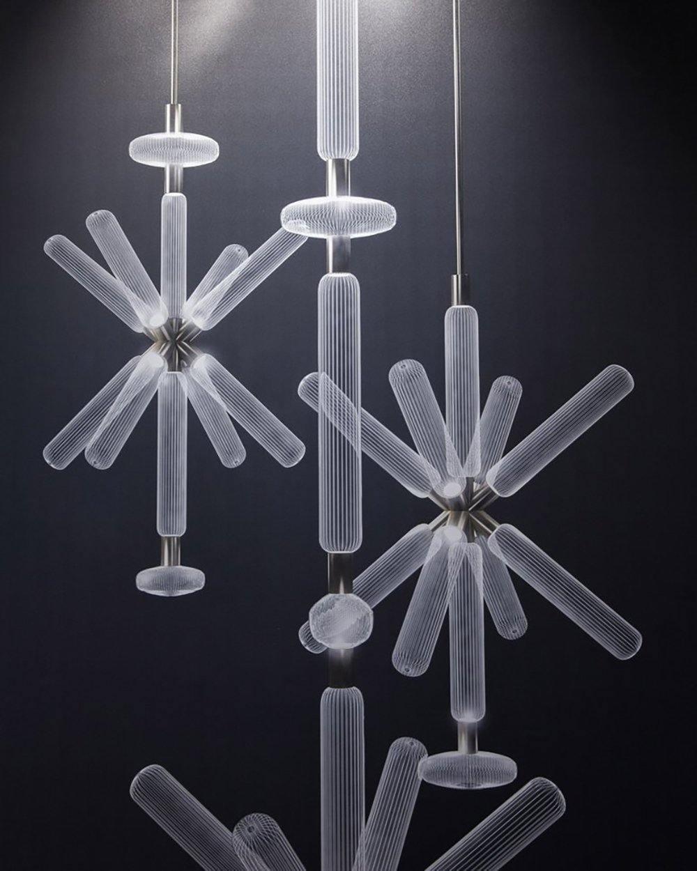 Solara Lampe à suspension en cristal cylindrique Cipher contemporaine - Neutralighting