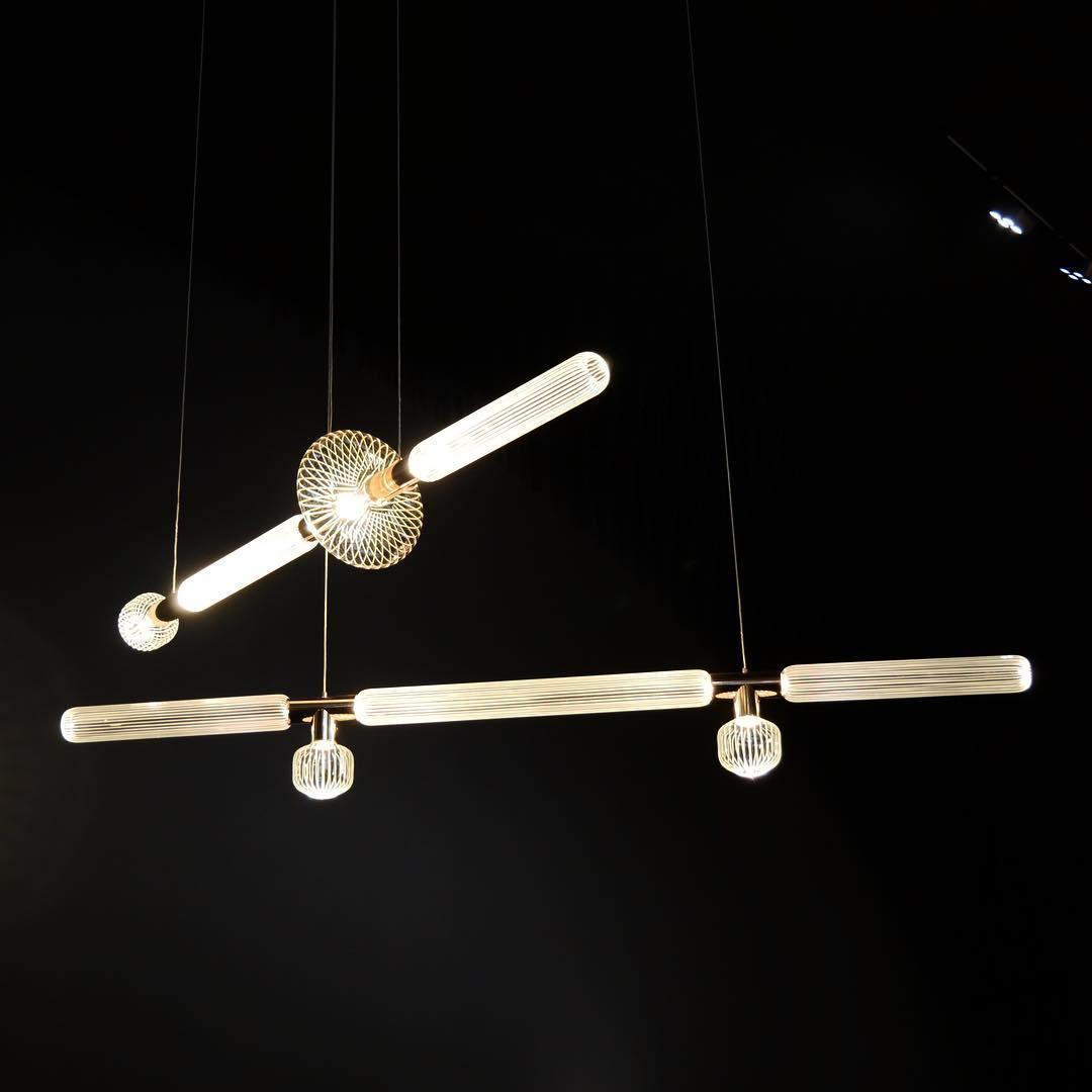 Solara Lampe à suspension en cristal cylindrique Cipher contemporaine - Neutralighting