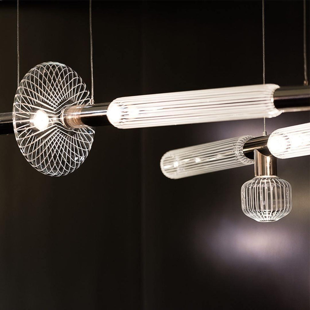 Solara Lampe à suspension en cristal cylindrique Cipher contemporaine - Neutralighting