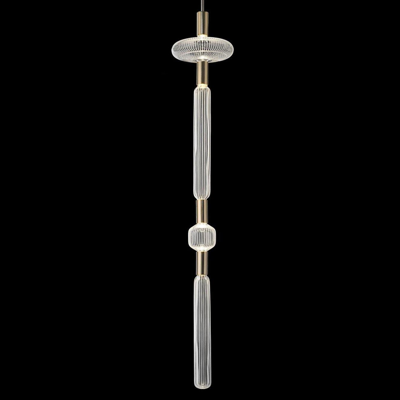 Solara Lampe à suspension en cristal cylindrique Cipher contemporaine - Neutralighting