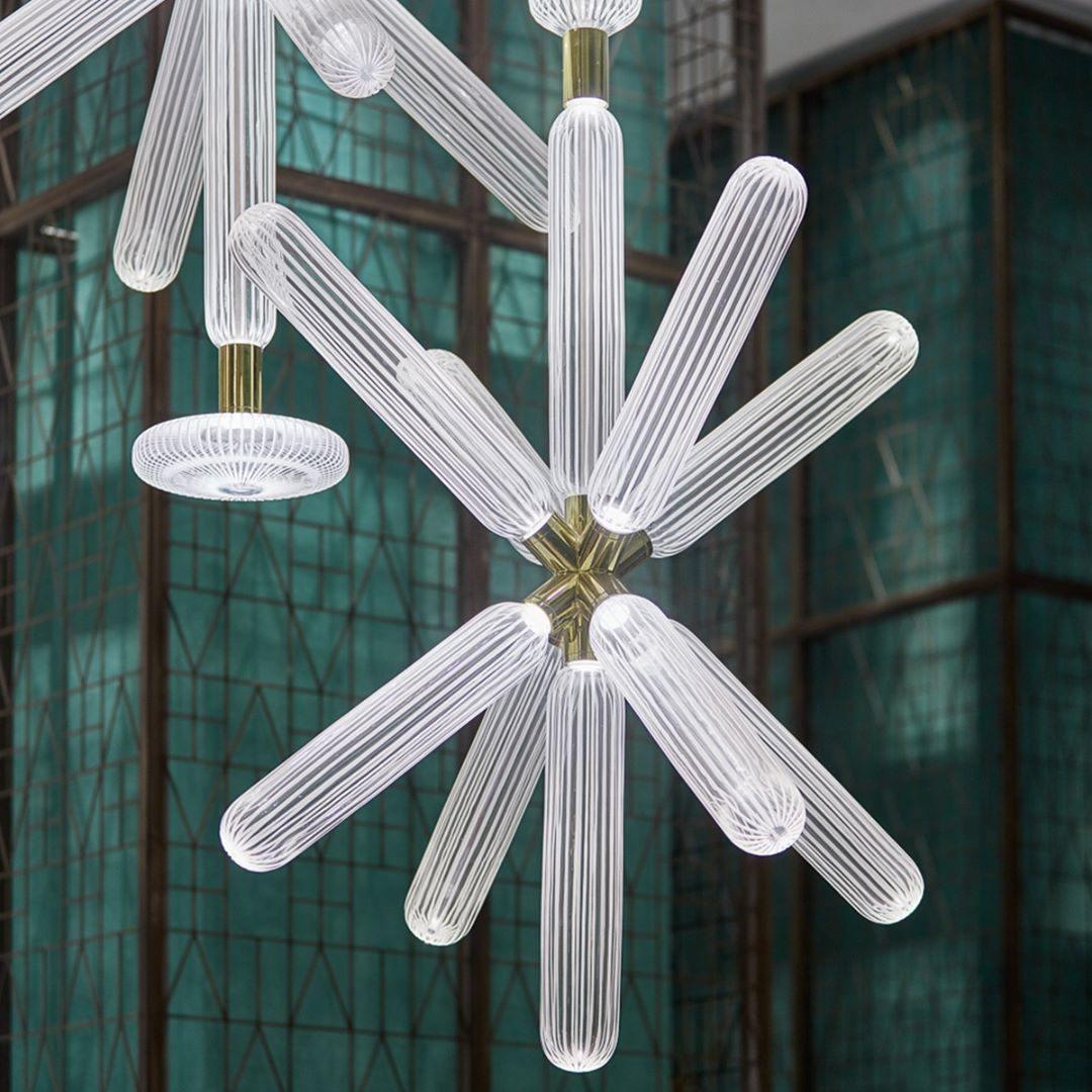 Solara Lampe à suspension en cristal cylindrique Cipher contemporaine - Neutralighting