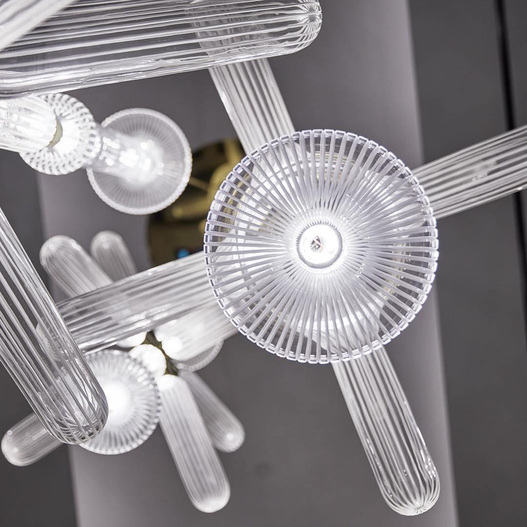 Solara Lampe à suspension en cristal cylindrique Cipher contemporaine - Neutralighting