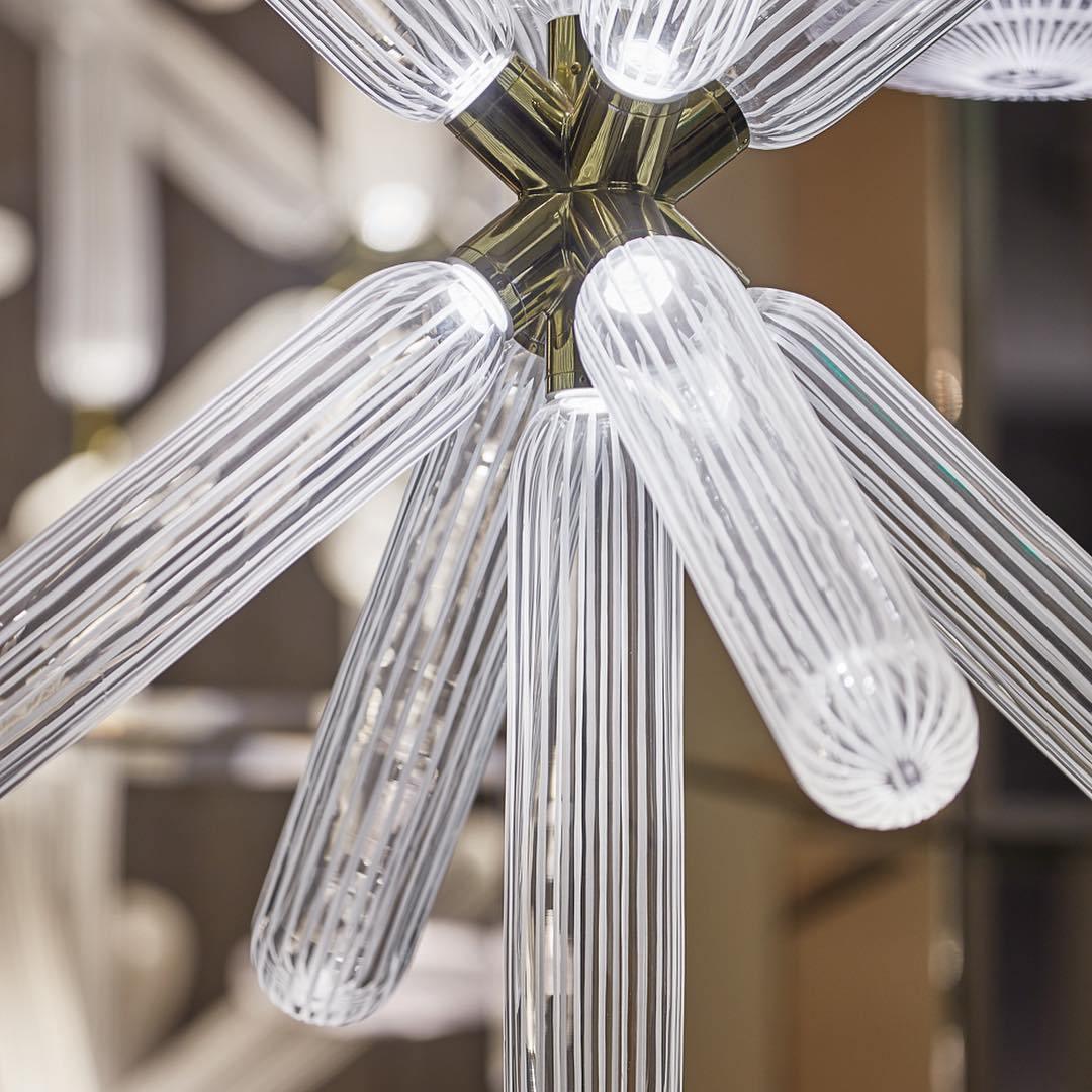 Solara Lampe à suspension en cristal cylindrique Cipher contemporaine - Neutralighting
