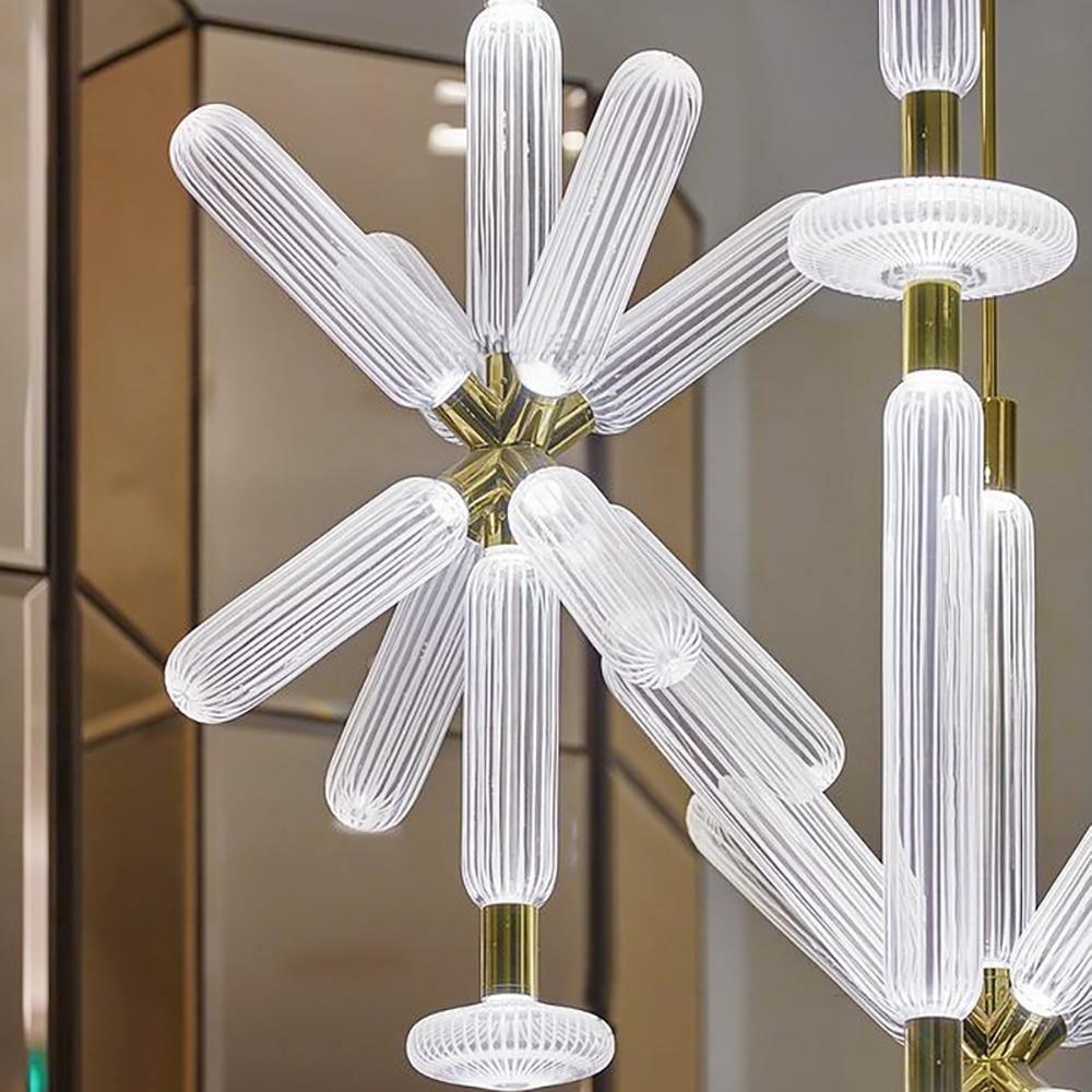 Solara Lampe à suspension en cristal cylindrique Cipher contemporaine - Neutralighting