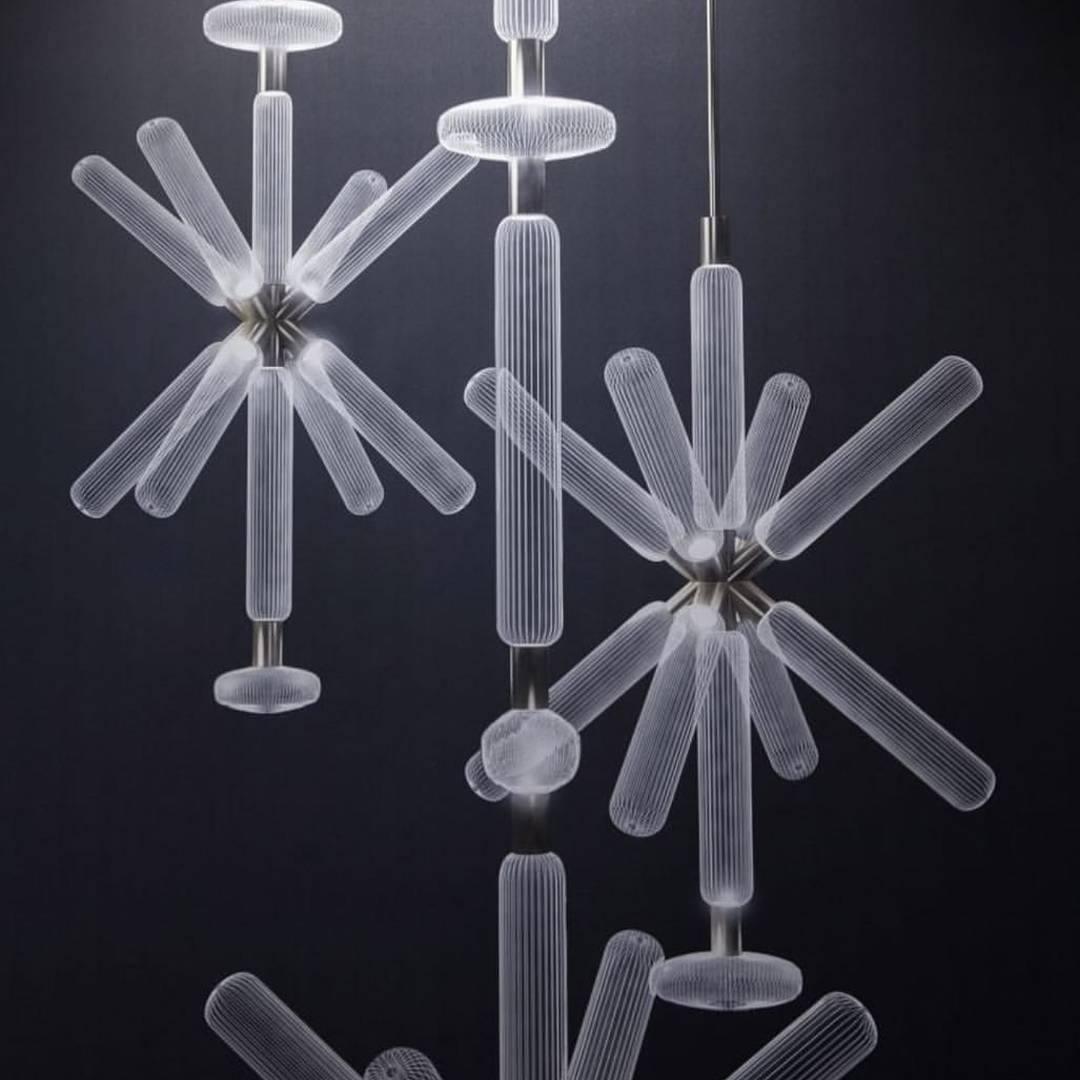 Solara Lampe à suspension en cristal cylindrique Cipher contemporaine - Neutralighting