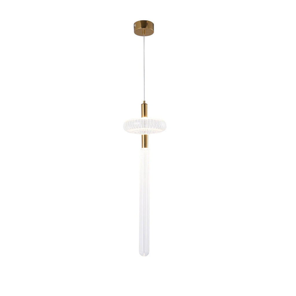 Solara Lampe à suspension en cristal cylindrique Cipher contemporaine - Neutralighting