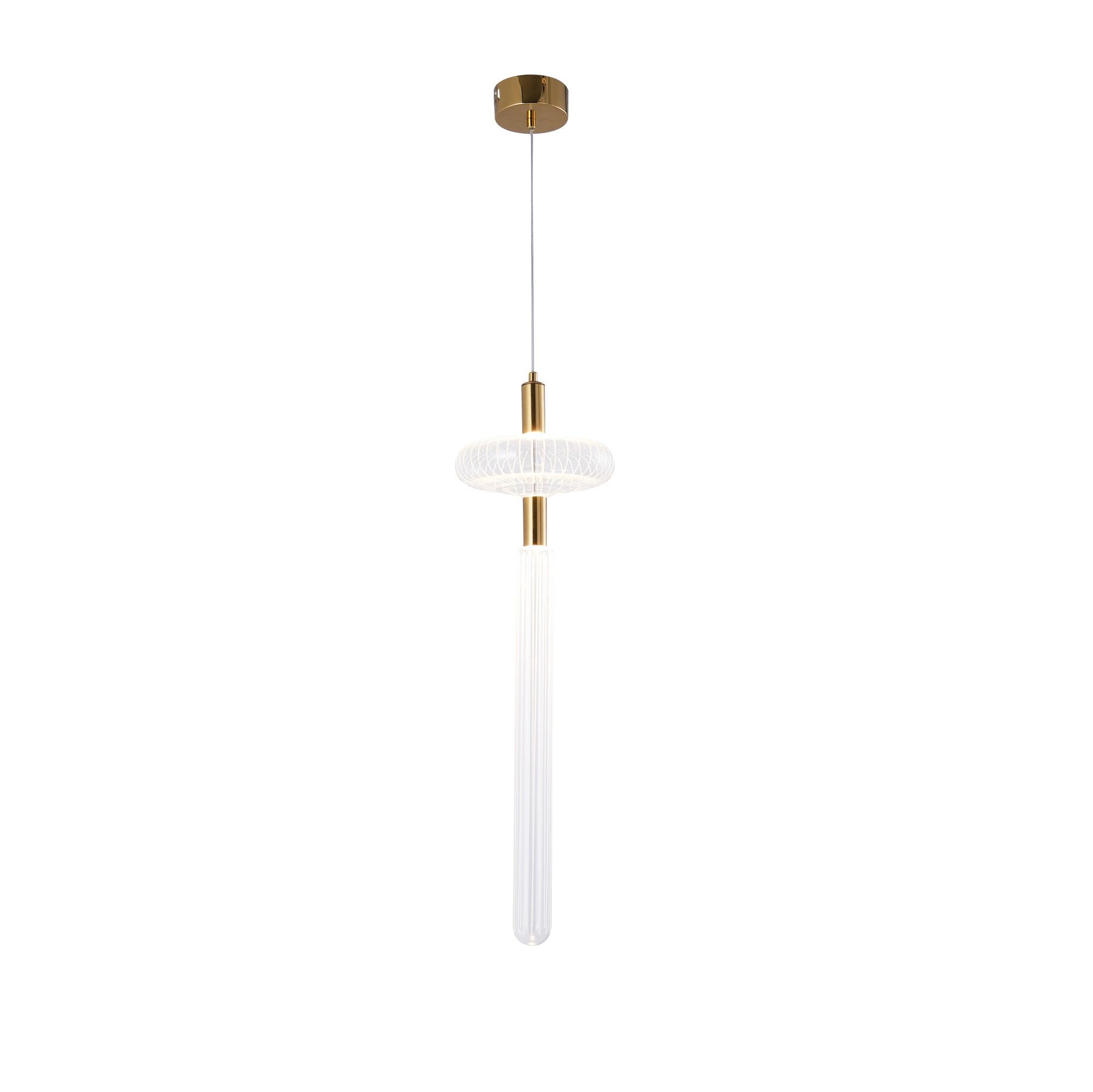 Solara Lampe à suspension en cristal cylindrique Cipher contemporaine - Neutralighting