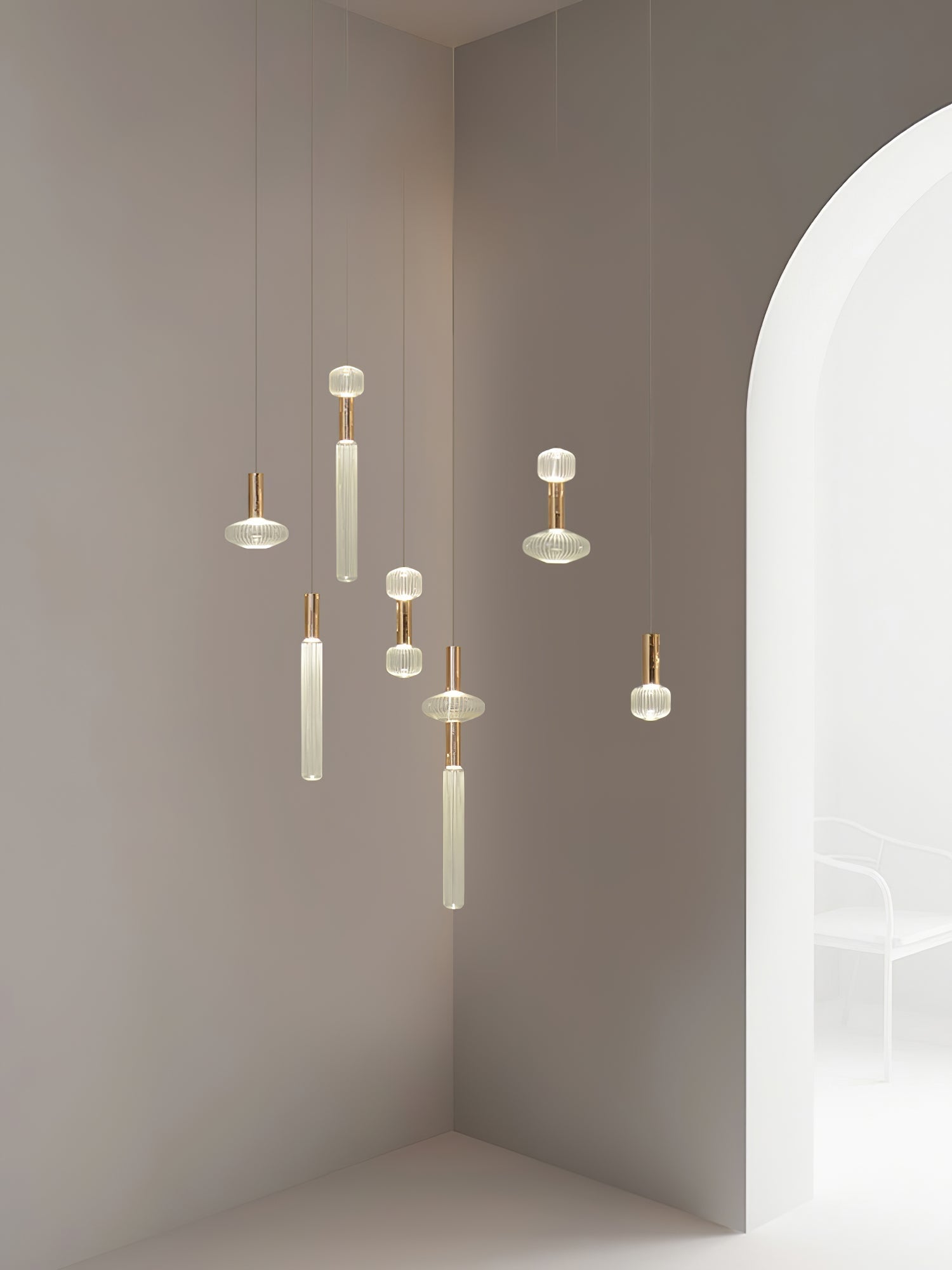 Solara Lampe à suspension en cristal cylindrique Cipher contemporaine - Neutralighting
