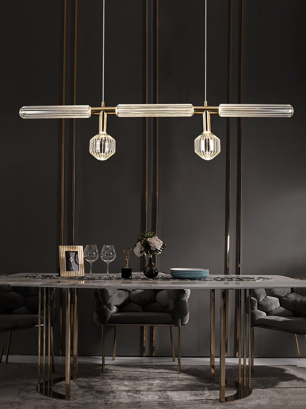 Solara Lampe à suspension en cristal cylindrique Cipher contemporaine - Neutralighting