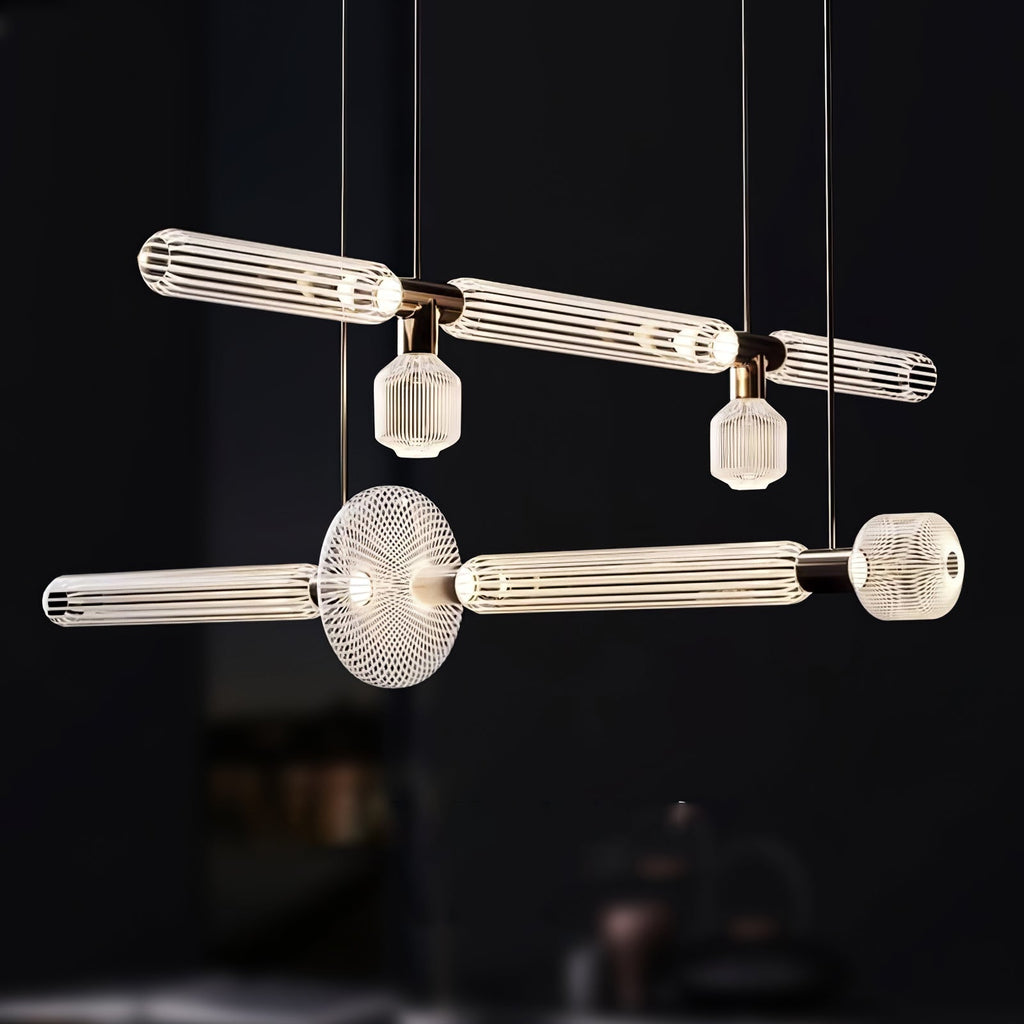 Solara Lampe à suspension en cristal cylindrique Cipher contemporaine - Neutralighting