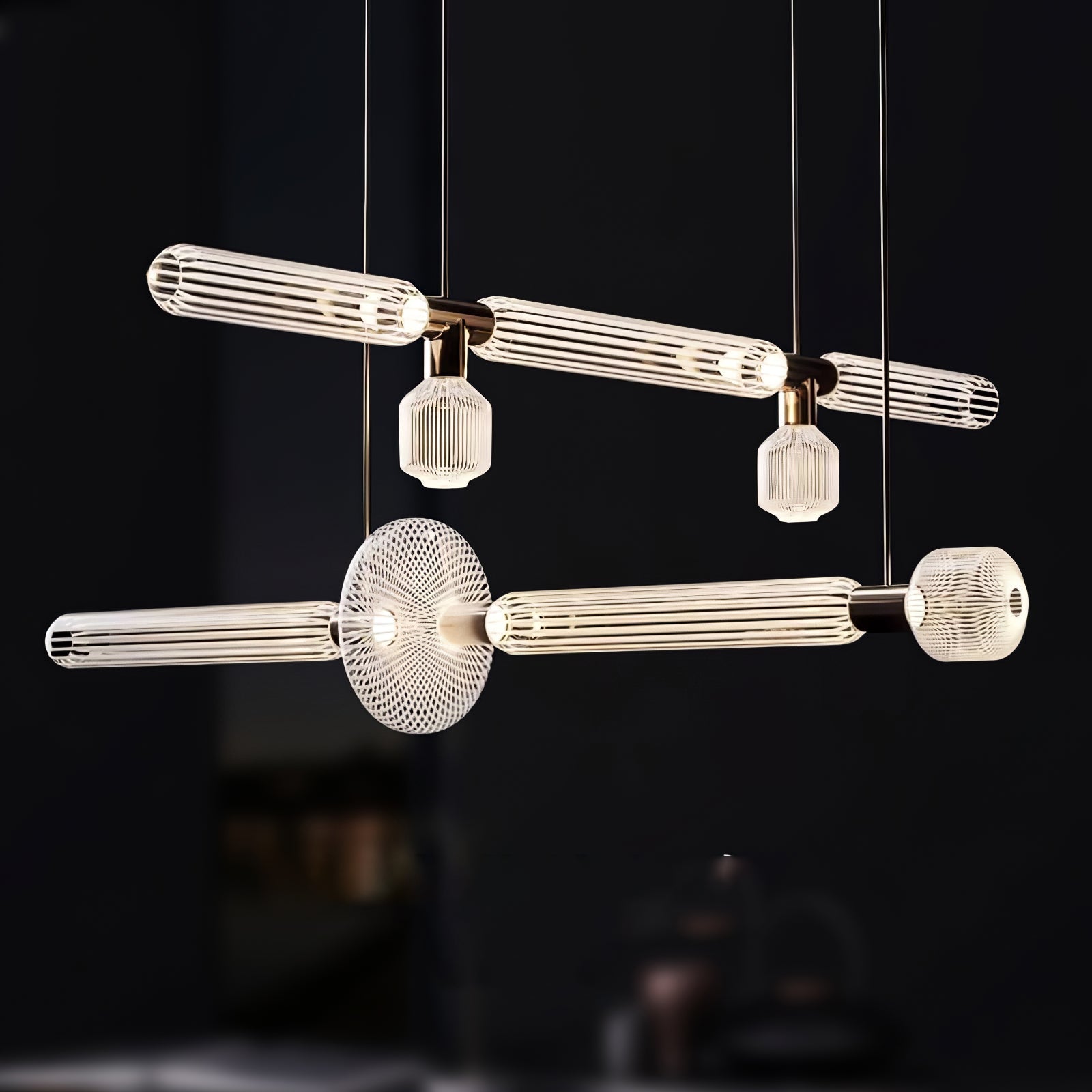 Solara Lampe à suspension en cristal cylindrique Cipher contemporaine - Neutralighting
