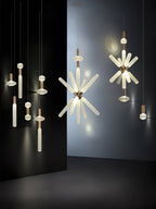Solara Lampe à suspension en cristal cylindrique Cipher contemporaine - Neutralighting