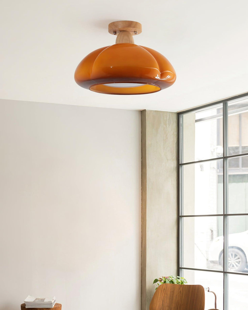 Ambrina Plafonnier Semi-Encastré Verre Ambre - Neutralighting