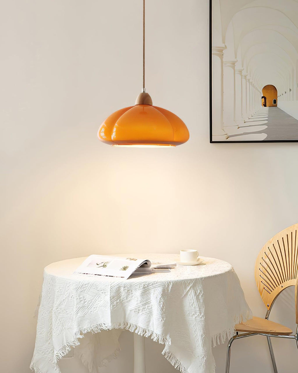 Suspension Arrondi Verre Ombre Bois Espiègle Moderne - Neutralighting