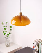 Suspension Arrondi Verre Ombre Bois Espiègle Moderne - Neutralighting