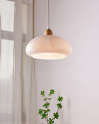 Suspension Arrondi Verre Ombre Bois Espiègle Moderne - Neutralighting