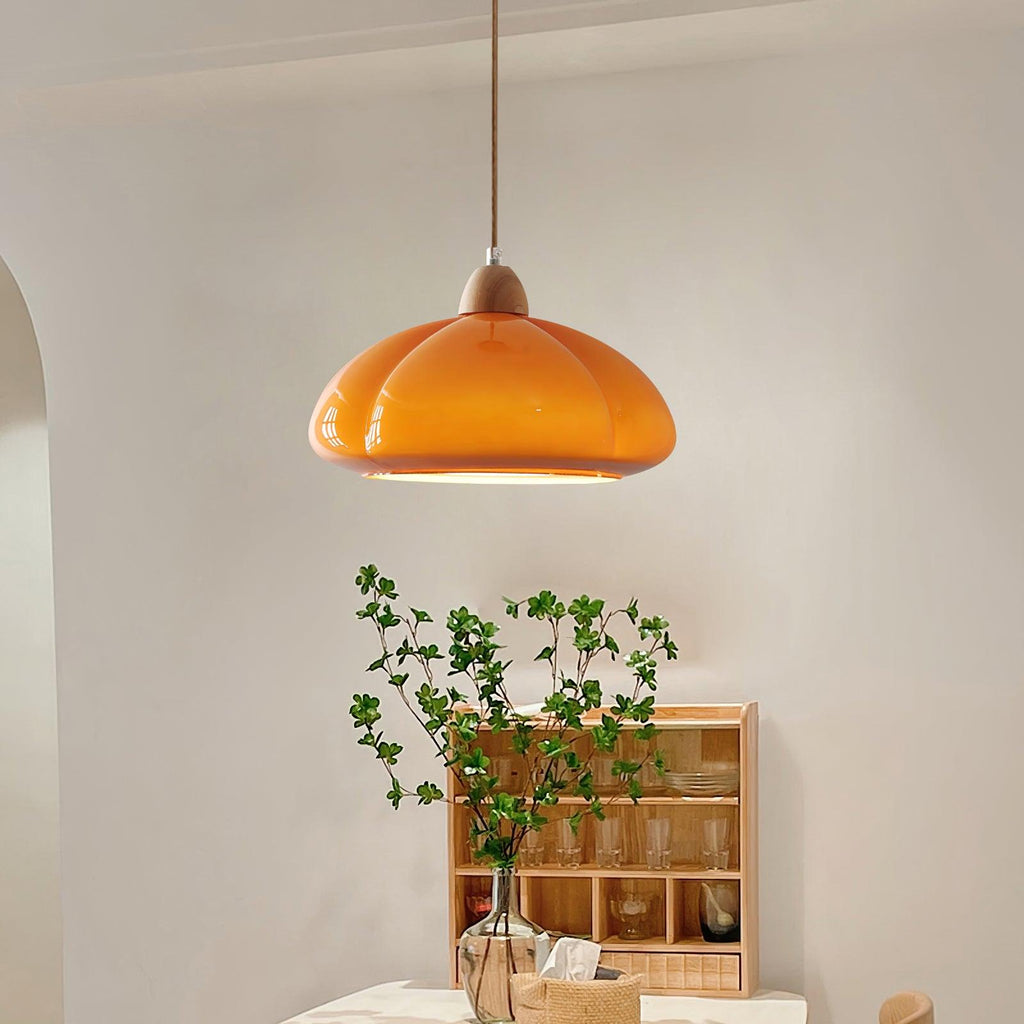 Suspension Arrondi Verre Ombre Bois Espiègle Moderne - Neutralighting
