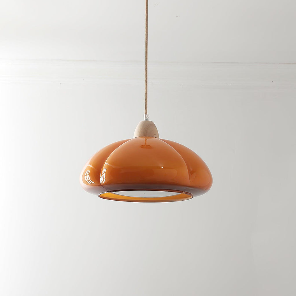 Suspension Arrondi Verre Ombre Bois Espiègle Moderne - Neutralighting