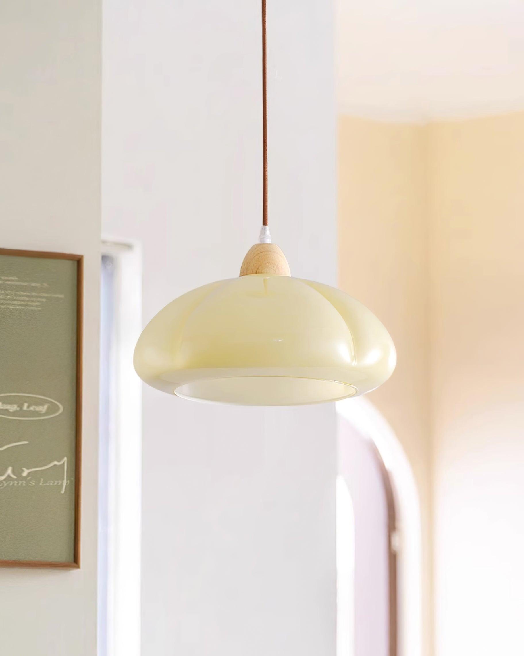 Suspension Arrondi Verre Ombre Bois Espiègle Moderne - Neutralighting