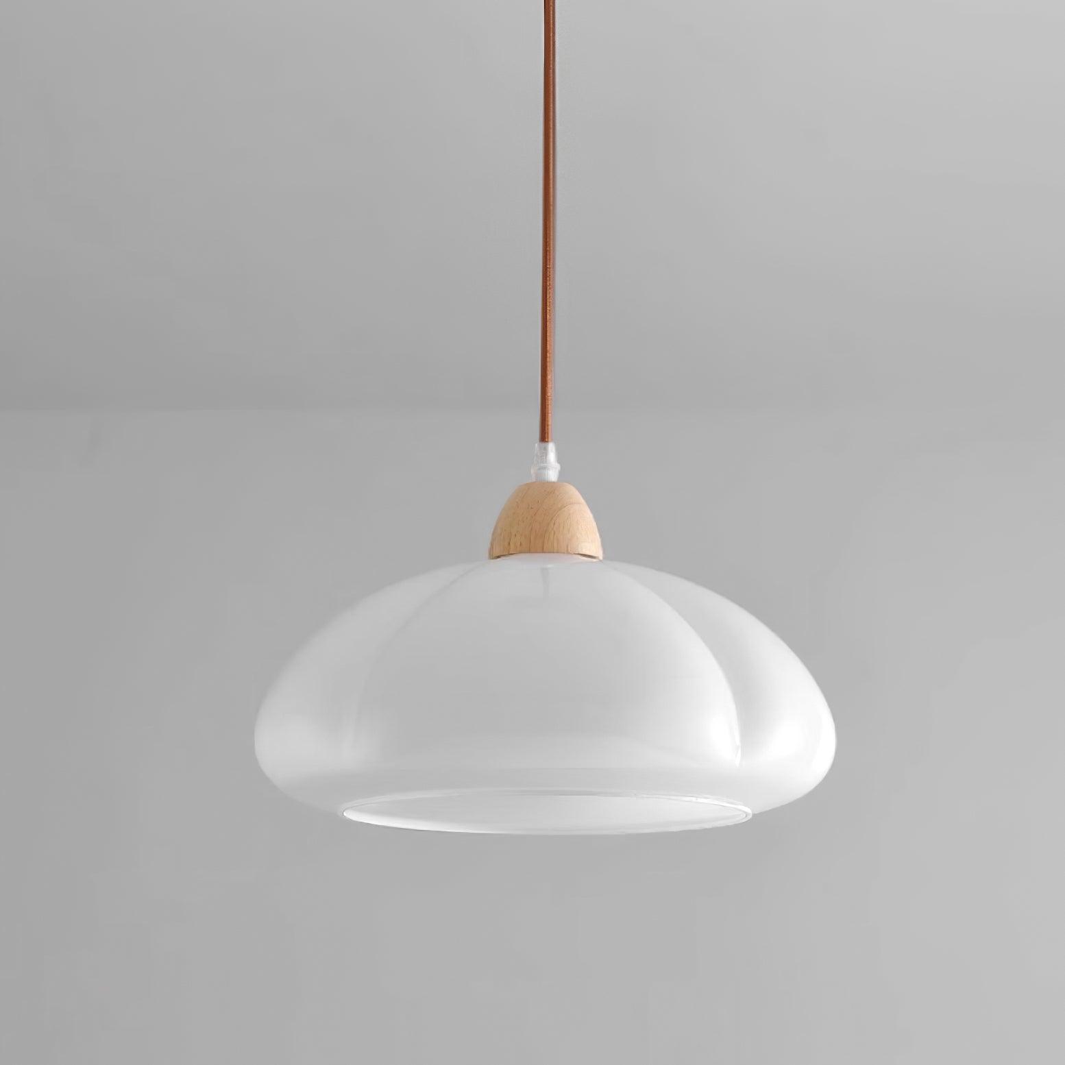 Suspension Arrondi Verre Ombre Bois Espiègle Moderne - Neutralighting
