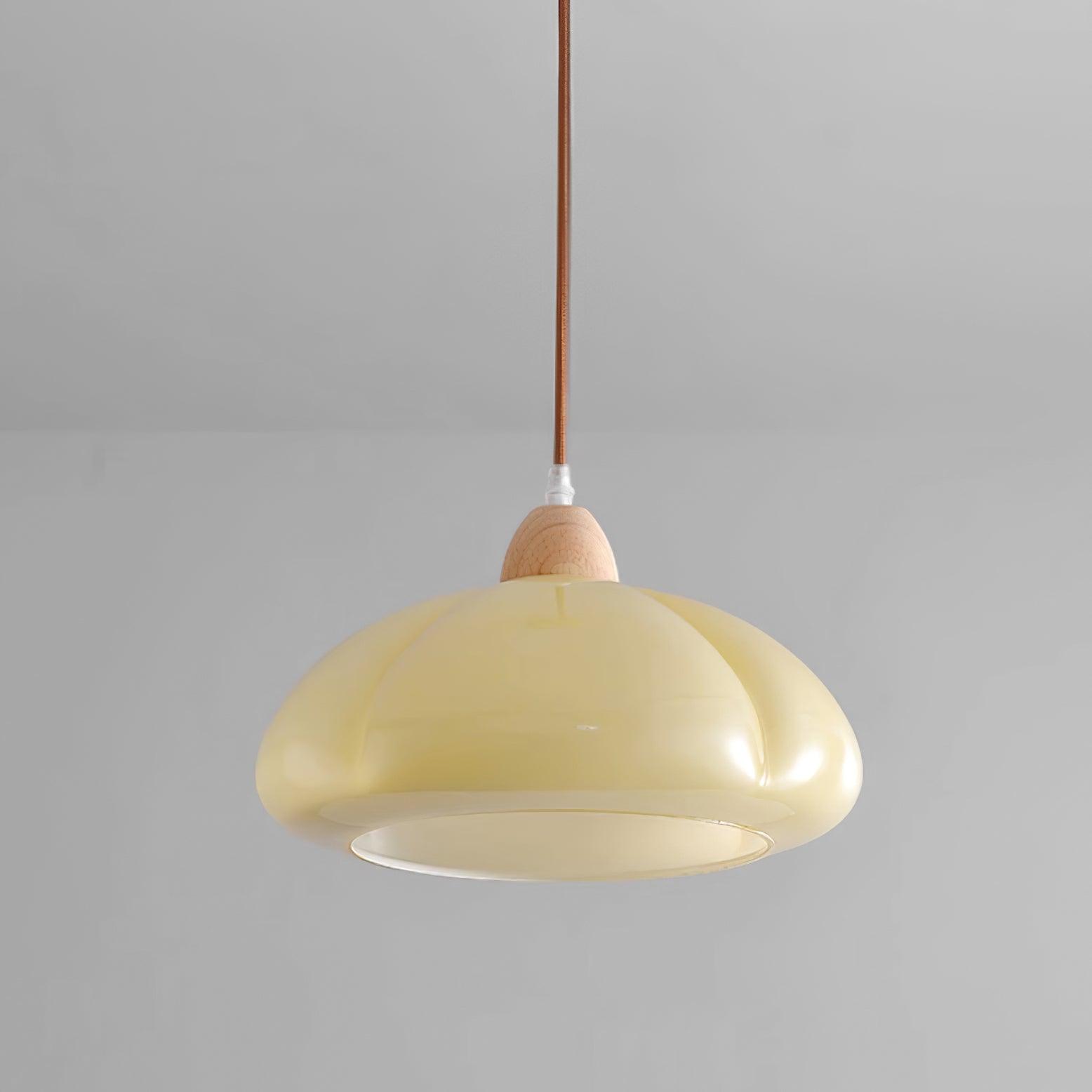 Suspension Arrondi Verre Ombre Bois Espiègle Moderne - Neutralighting