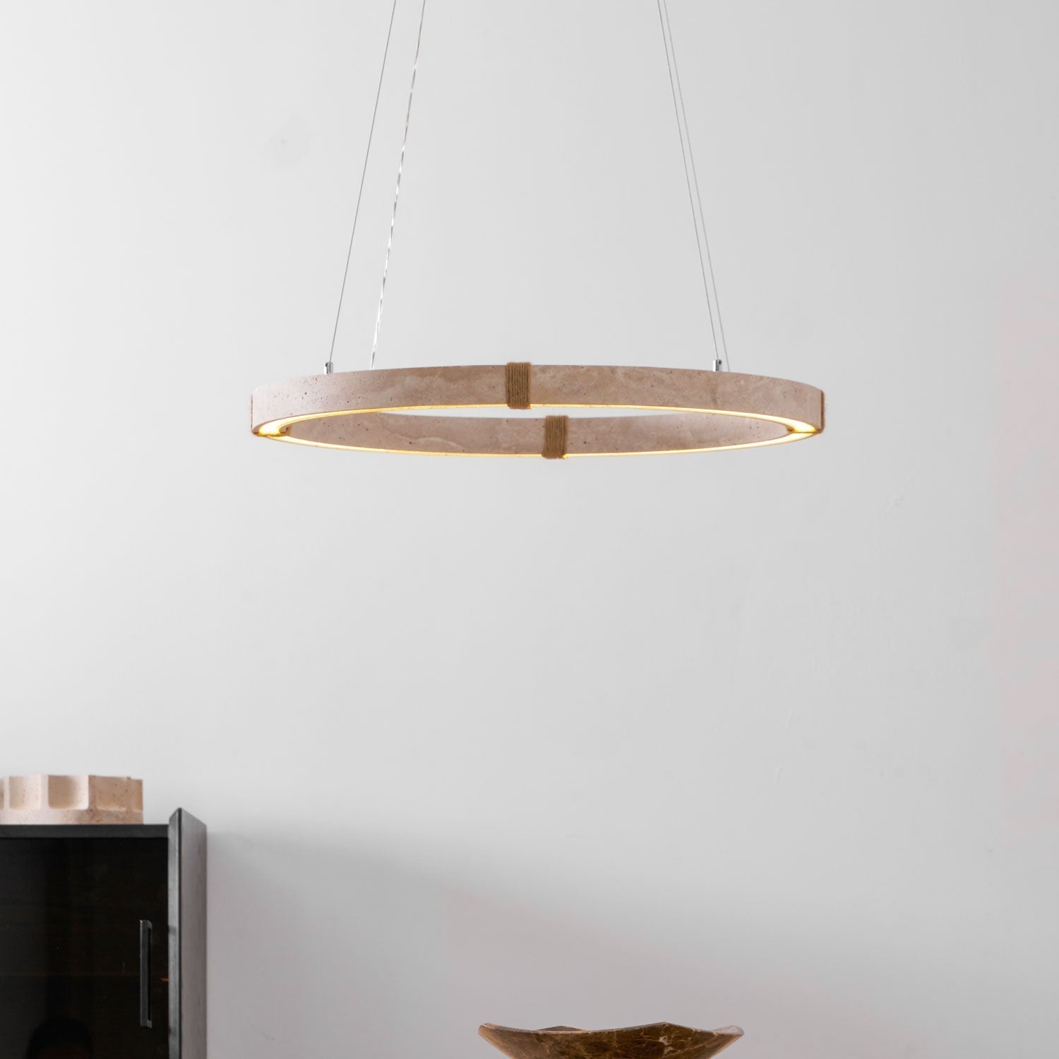 Alsilis Chandelier Minimaliste en Travertin - Neutralighting