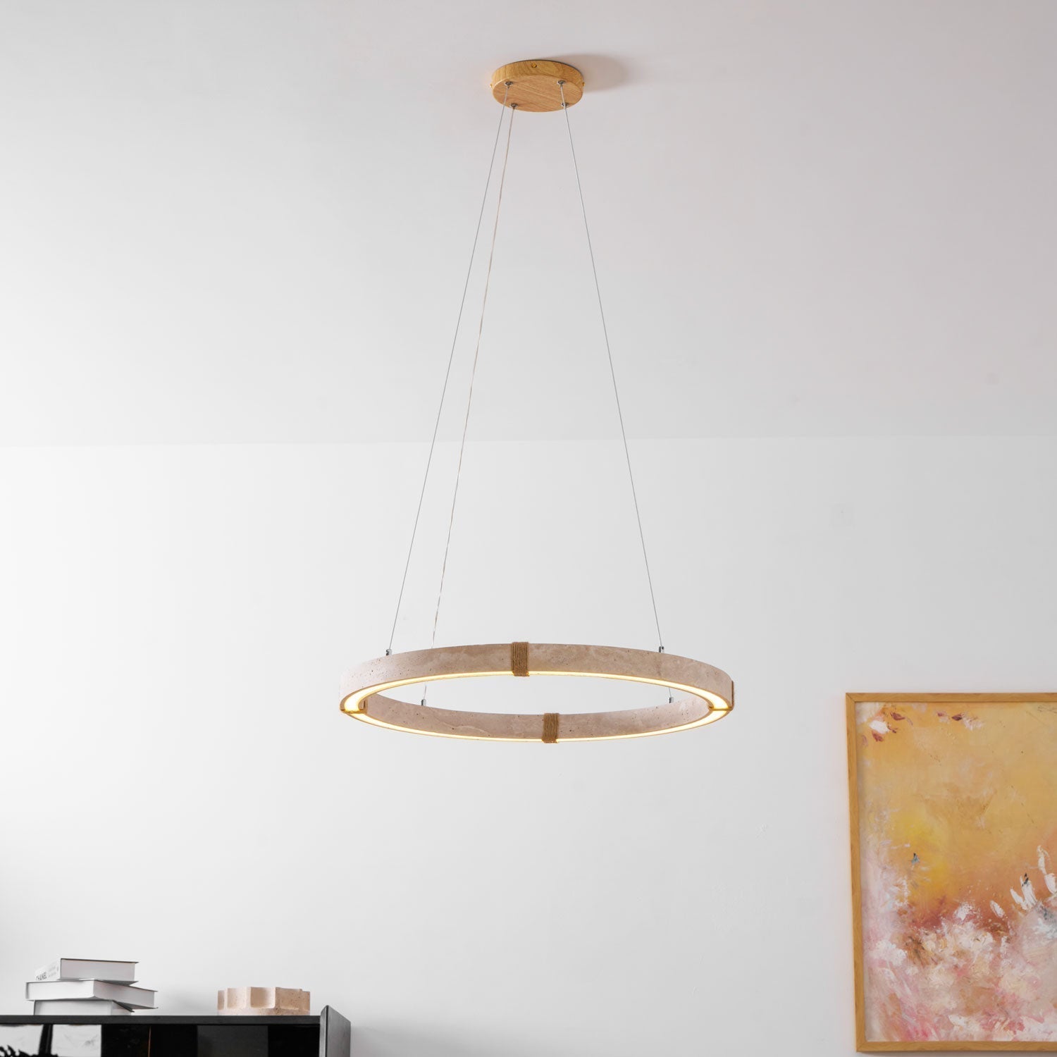 Alsilis Chandelier Minimaliste en Travertin - Neutralighting