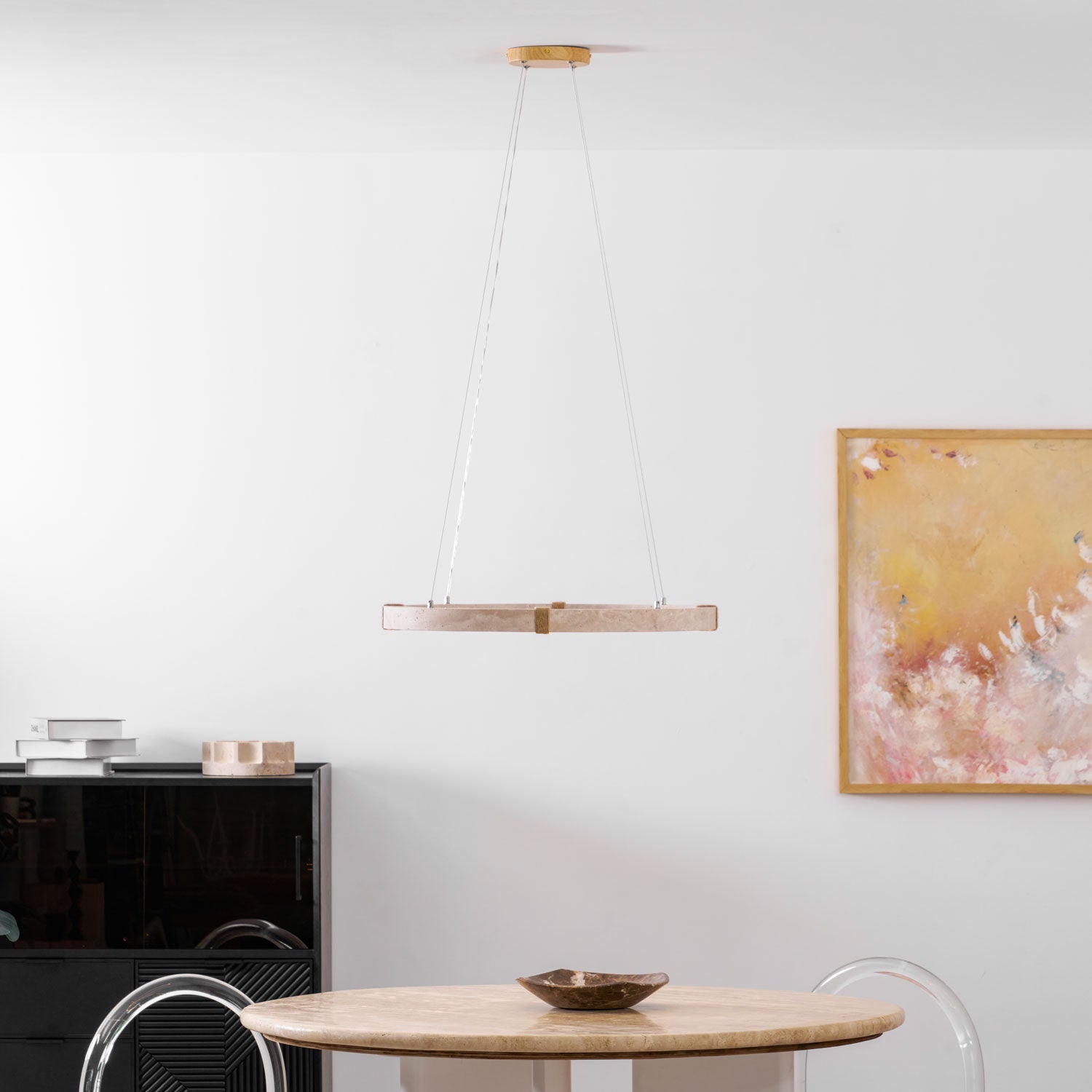 Alsilis Chandelier Minimaliste en Travertin - Neutralighting