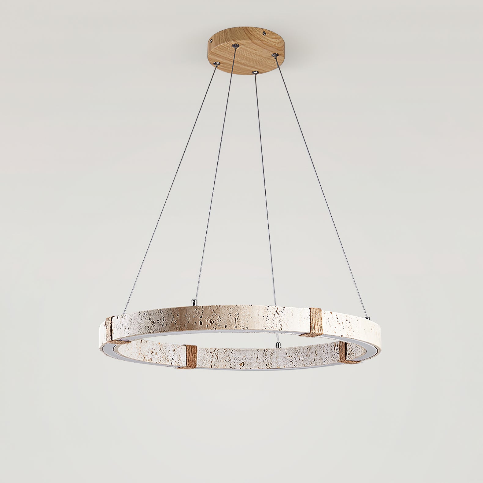 Lumae Suspension en Forme d’anneau en Pierre Travertin - Neutralighting