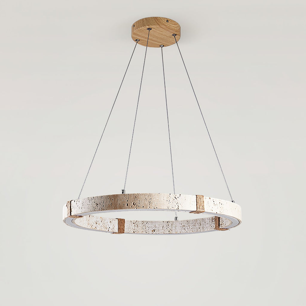 Lumae Suspension en Forme d’anneau en Pierre Travertin - Neutralighting