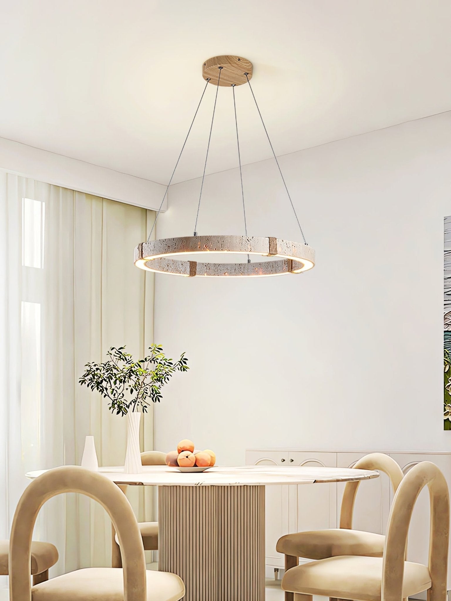 Alsilis Chandelier Minimaliste en Travertin - Neutralighting