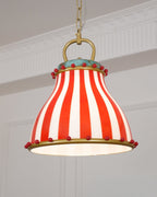 Flick Lampe Pendante en Verre Rayures Rouges et Blanches - Neutralighting