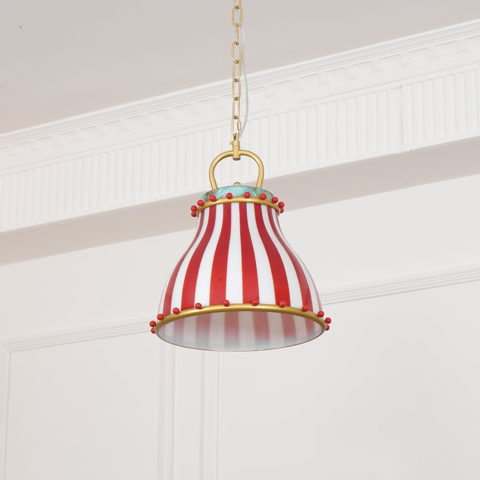 Flick Lampe Pendante en Verre Rayures Rouges et Blanches - Neutralighting