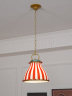 Flick Lampe Pendante en Verre Rayures Rouges et Blanches - Neutralighting