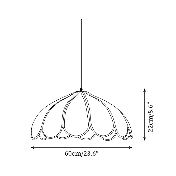 Pendant Lampe à Cadre Festonné en Fibre Végétale Minimaliste - Neutralighting