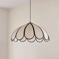 Pendant Lampe à Cadre Festonné en Fibre Végétale Minimaliste - Neutralighting