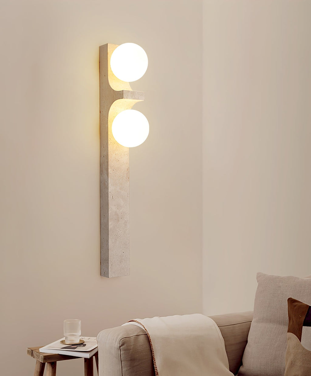 Umiren Applique Murale Minimaliste en Travertin - Neutralighting
