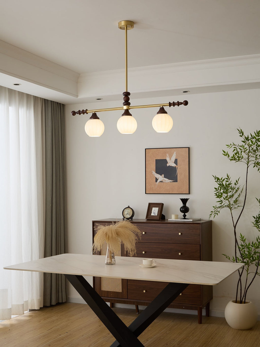 Vosole Lustre Vintage Traditionnel Élégant en Bois - Neutralighting