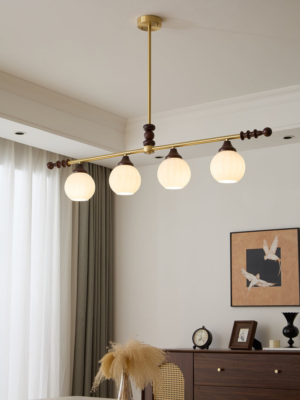 Vosole Lustre Vintage Traditionnel Élégant en Bois - Neutralighting