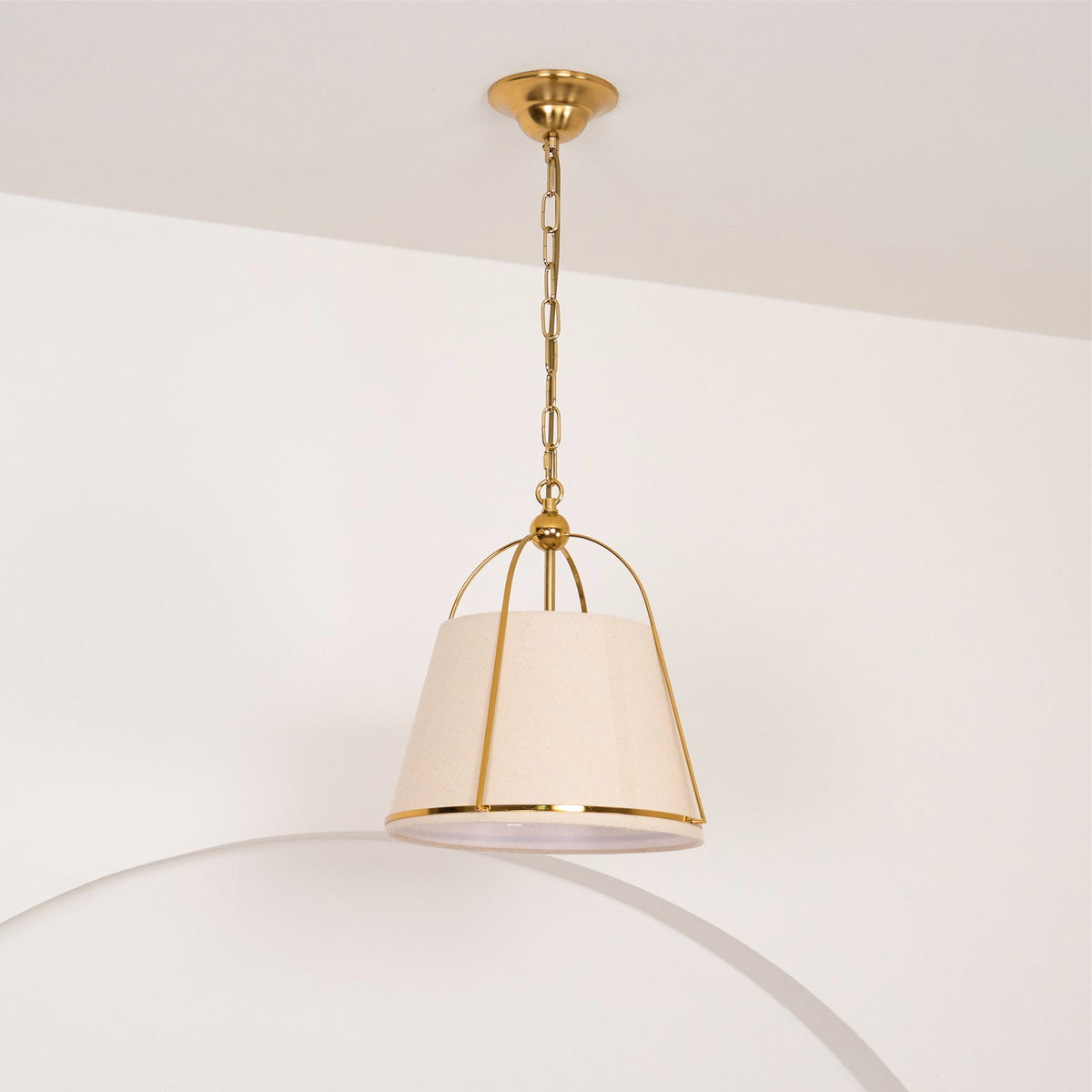 Yonder Lampe Pendante Métal Laiton Tissu Classique Traditionnel - Neutralighting