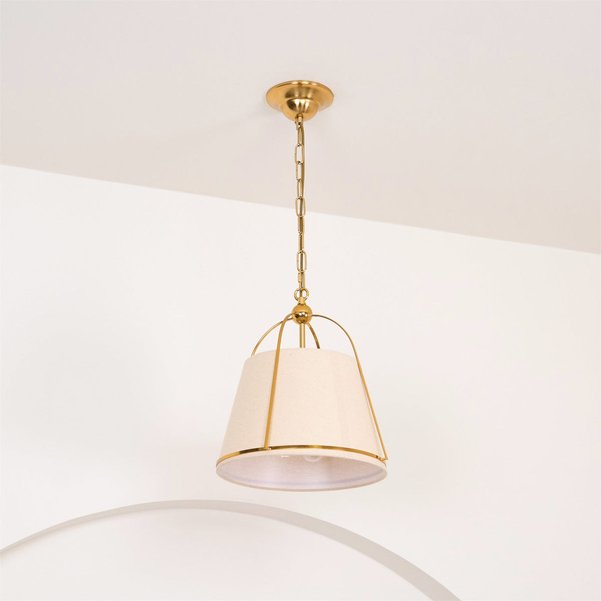 Yonder Lampe Pendante Métal Laiton Tissu Classique Traditionnel - Neutralighting