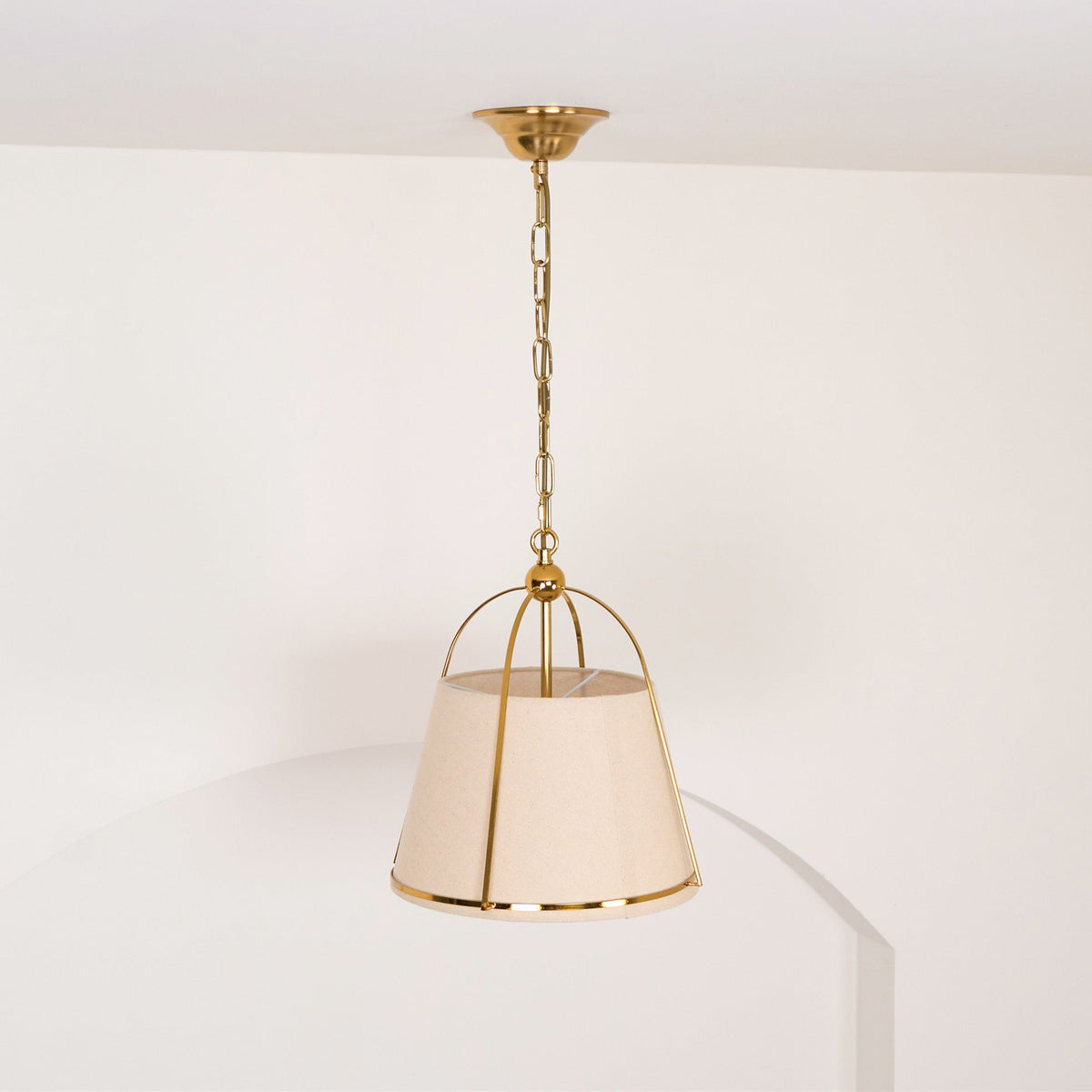 Yonder Lampe Pendante Métal Laiton Tissu Classique Traditionnel - Neutralighting