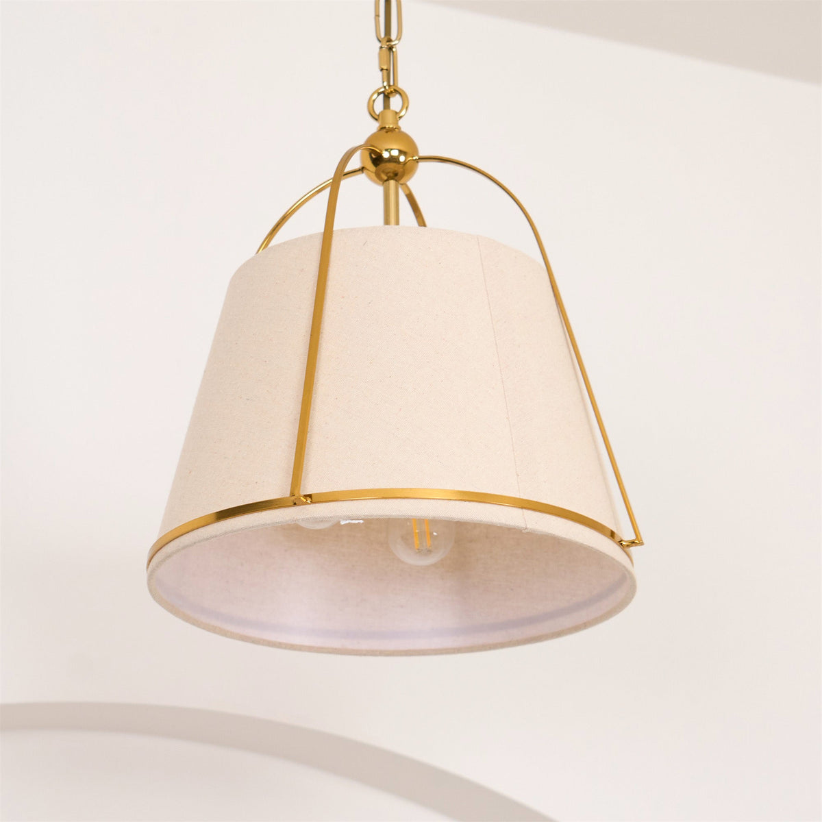 Yonder Lampe Pendante Métal Laiton Tissu Classique Traditionnel - Neutralighting