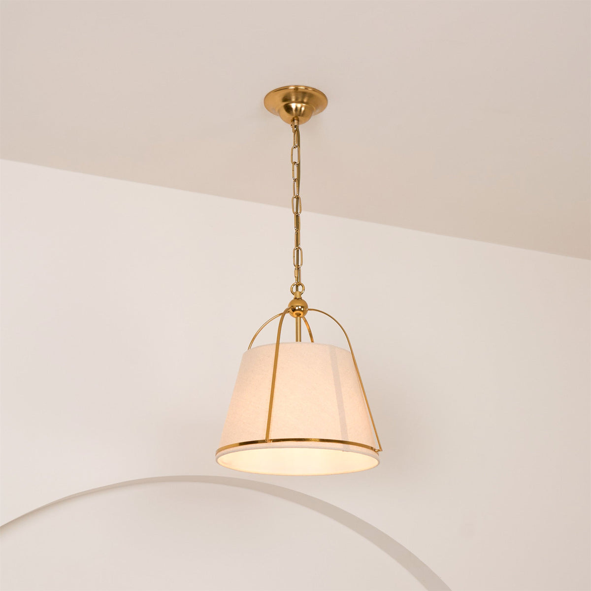 Yonder Lampe Pendante Métal Laiton Tissu Classique Traditionnel - Neutralighting