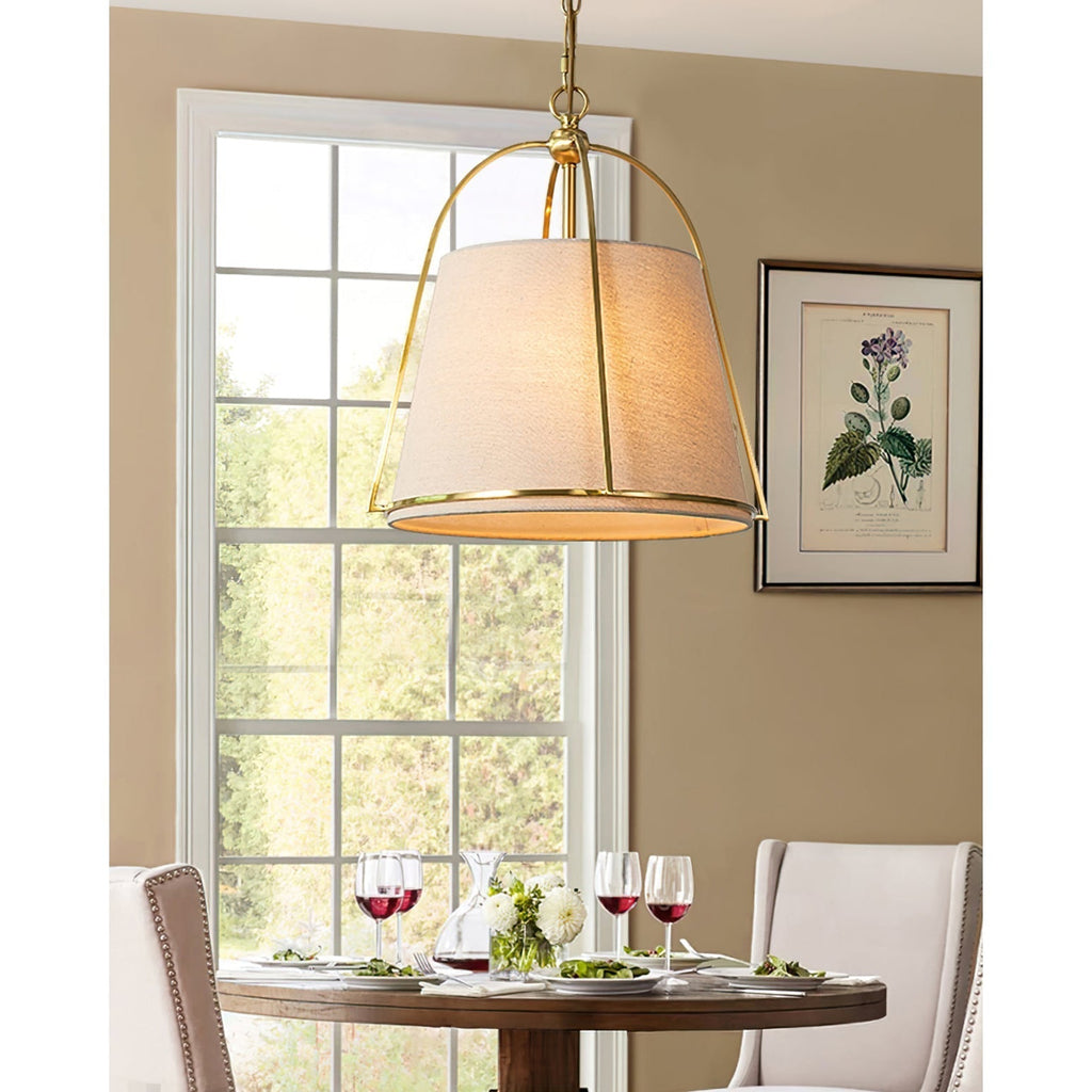 Yonder Lampe Pendante Métal Laiton Tissu Classique Traditionnel - Neutralighting