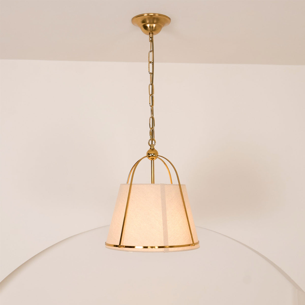 Yonder Lampe Pendante Métal Laiton Tissu Classique Traditionnel - Neutralighting